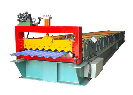 Color Steel Trapezoidal Sheet Roll Forming Machine , Wall Panel Roll Forming Machine