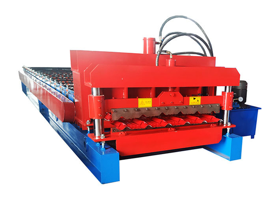 Full Automatic Glazed Tile Roll Forming Machine With 13 Rows Rollers And Hydraulic Cutting
