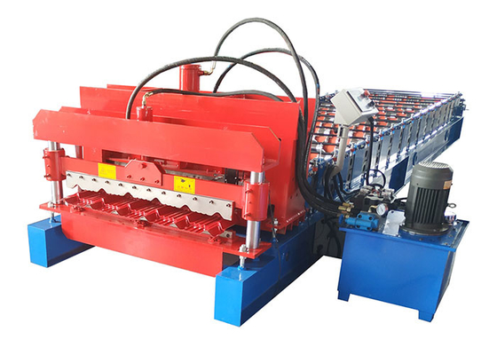 Full Automatic Glazed Tile Roll Forming Machine With 13 Rows Rollers And Hydraulic Cutting